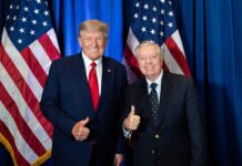 Линдси Греам, американски сенатор(десно) и Доналд Трамп, претседател на САД (лево) Фото: facebook.com/LindseyGrahamSC