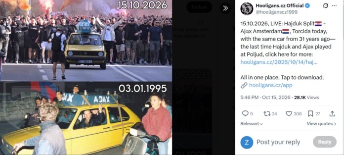 Илустрација за навивачи на Хајдук против Ајакс